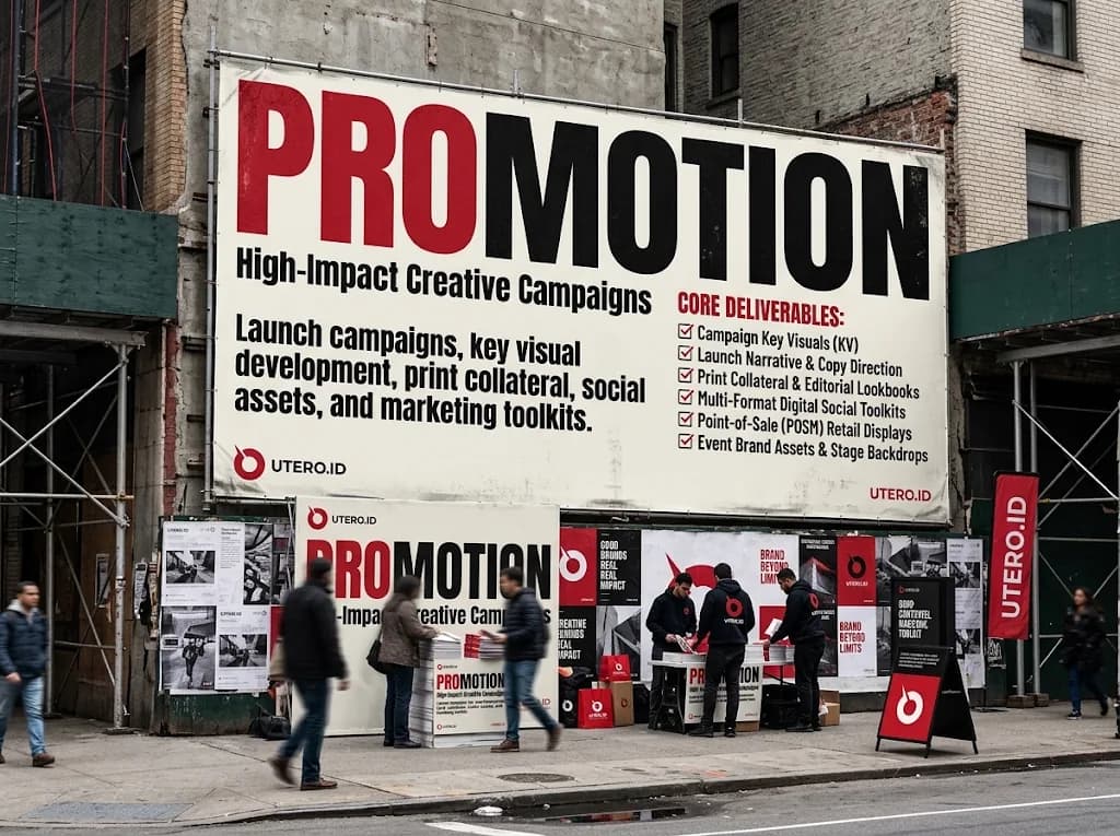 Promotional campaign key visual and print collateral by Utero Studio